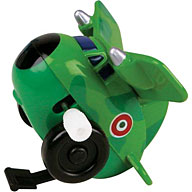 The tiny plane travels forward  stopping to perform backward somersaults. Colour and design may vary