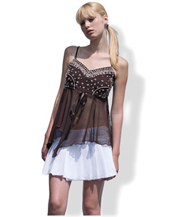 Floaty Embroidered Cami Brown 10