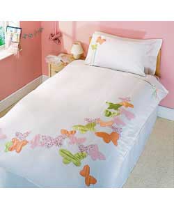 Floral Butterfly Single Duvet Cover Set