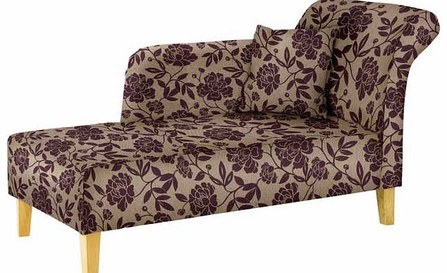 Unbranded Floral Chaise Longue - Cranberry