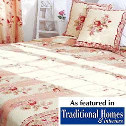 Floral Coverlet & 2 Cushions