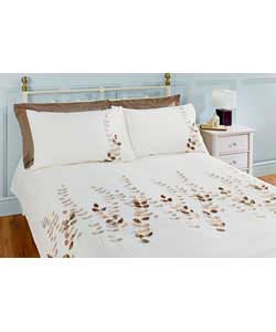 Unbranded Floral Double Duvet Set - Natural