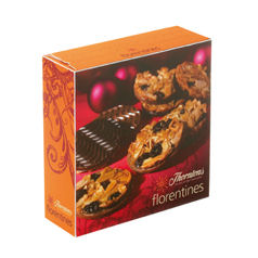 8 rather large and dangerouslyn delicious florentines half coated in milk and dark chocolate.