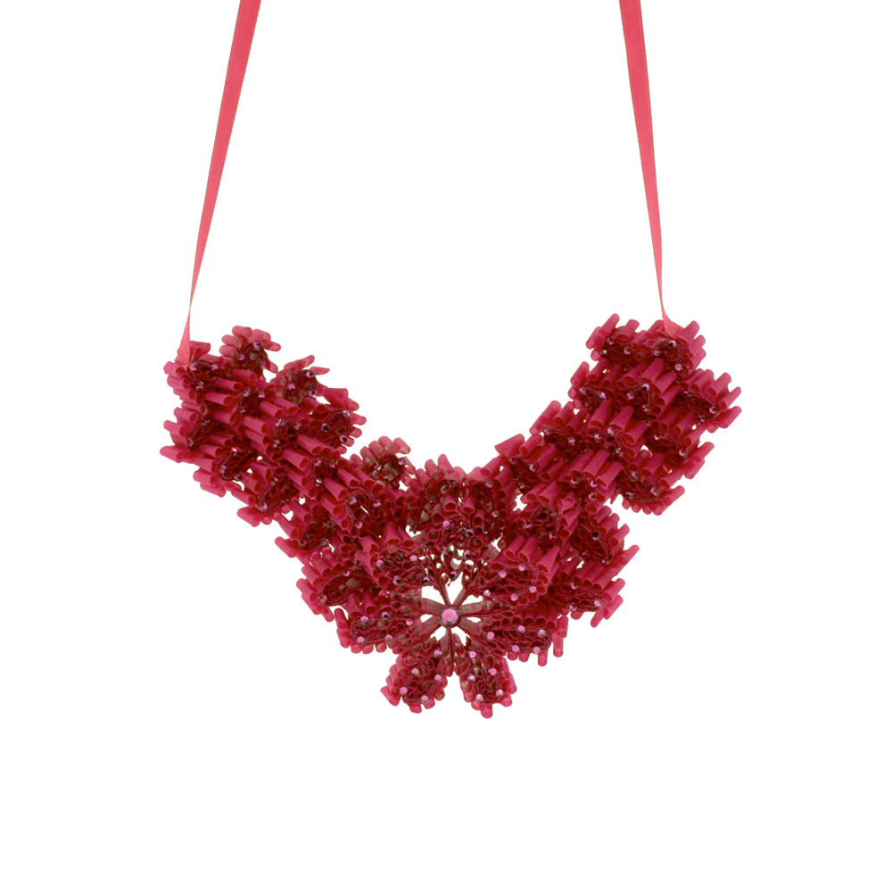 Unbranded Flower Necklace - Magenta