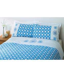 Flowers King Size Duvet Cover Set - Blue