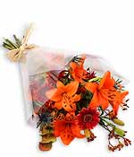 Flowers - Orange Gift Wrap