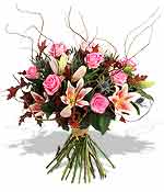 Flowers - Pink Lilies and Roses