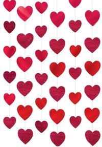 Unbranded Foil Candy Hearts String Decoration Pk6