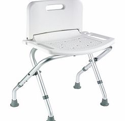 Strong and durable, this hygienic bath and shower seat folds flat to save space when not in use. The extra-strength moulded plastic has drainage holes to reduce slippage, while angled feet and big rubber ferrules provide stability. Features added bac