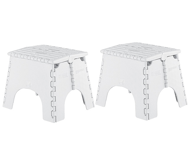 Unbranded Folding Step Stool - Pair - White
