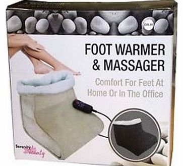 Foot Warmer and Massager - BeigeThese fleece-lined massaging foot warmers are perfect for cold, winter nights and can be used anywhere in the home. They are equipped with a massaging motor and three temperature settings which can be adjusted using a 