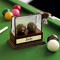 Tells the date, no matter what the year. Made in polyresin