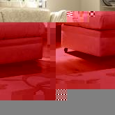 Unbranded Footstool Guest Bed - Kenton Slub Terracotta - N/A leg stain