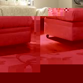 Unbranded Footstool Guest Bed - Kenton Slub Terracotta - N/A leg stain