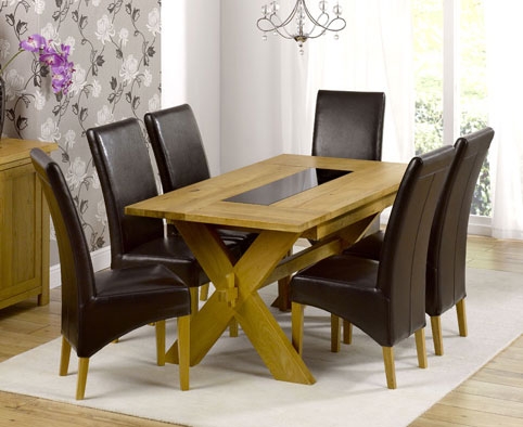 Unbranded Forenz Oak Dining Table - 160cm and 6 Rochelle