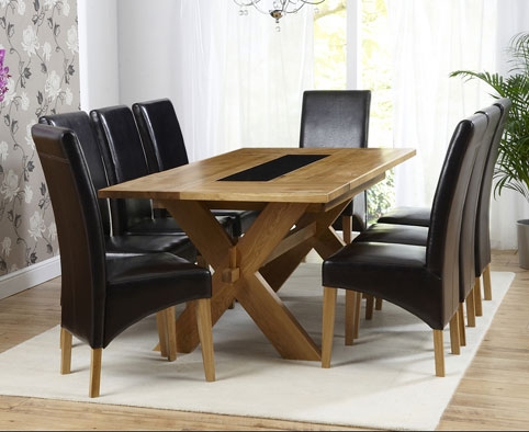 Unbranded Forenz Oak Dining Table - 200cm and 8 Rochelle