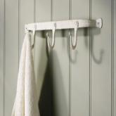 Unbranded Forged Iron White Row of 3 Hooks