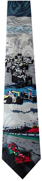 A great F1 tie for the Forumula One or motorsport fan, featuring racing cars and a track