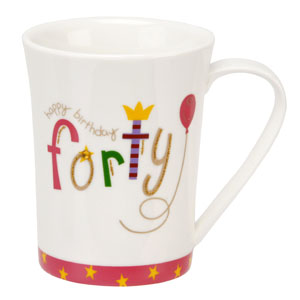 Unbranded Forty 40th Birthday Happy Birthday Mug