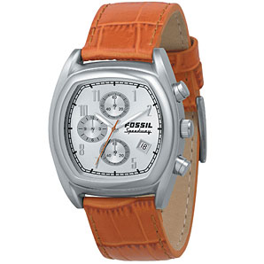 Fossil Orange Strap Mens Watch- FS3107
