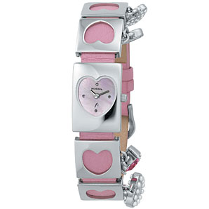 Fossil Pink Heart Strap Womens Watch- ES9998