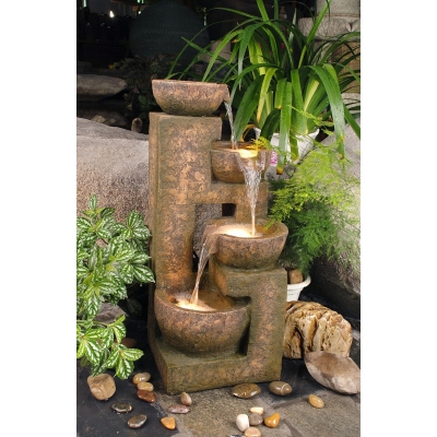 Unbranded Four Offset Copper Granite Bowls