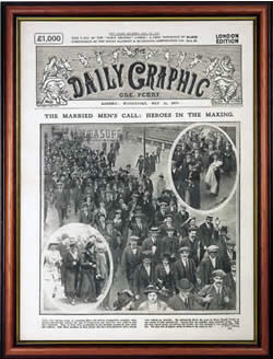 Framed Original Archived Newspapers