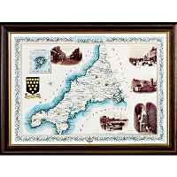 Framed Victorian County Map -Bedfordshire
