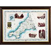 Framed Victorian County Map-Derbyshire