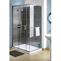 Frameless Corner Shower Enclosure Silver 1200mm
