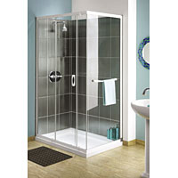 Frameless Corner Shower Enclosure White 1200mm