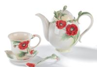 Franz Poppy Cup Saucer & Spoon