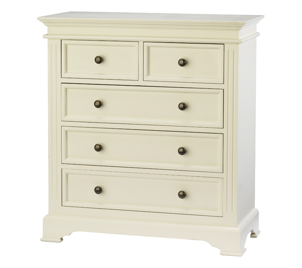 Unbranded French Elegance 5 drawer white chest of drawers