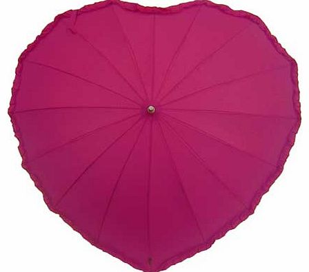 Unbranded Frilly Heart Umbrella - Hot Pink