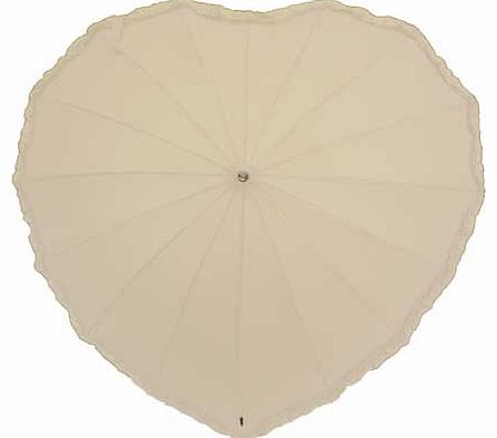 Unbranded Frilly Heart Umbrella - Ivory