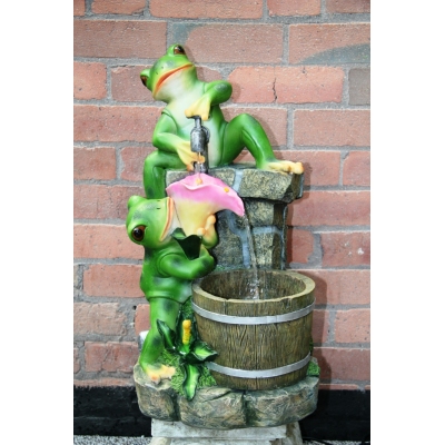 Unbranded Frogs with Barrells Water Feature