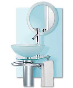 Frosted Glass Basin with Free Mirror