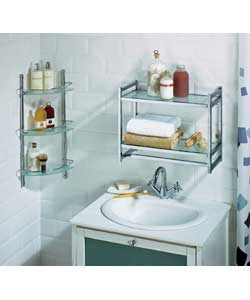 Bathroom Stores on Frosted Glass Bathroom 3 Shelf Corner Unit Bathroom Furniture   Review