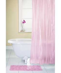 Frosty Curtain and Mat Set - Pink