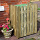 A single wheelie bin screen on castors and made from FSC timber.