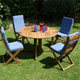 Make outdoor entertaining much more comfortable with this FSC wooden patio set.