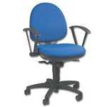 Fully synchronised Medium Back Operator Chair with Arms-Blue