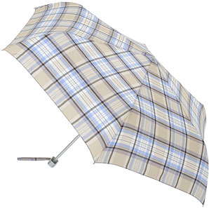 Fulton Ultralite Umbrella- Natural Check/Blue