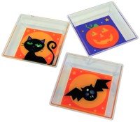 Unbranded Fun Pumpkin 3 mini Plastic Snack Trays