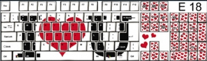 Unbranded Funkeyboards Computer Keyboard Stickers - I Love