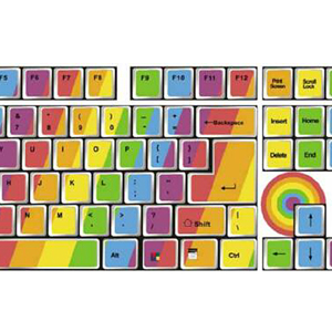 Unbranded Funkeyboards Computer Keyboard Stickers - Rainbow