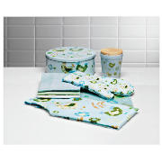 Unbranded Funky Chicken apron, single oven glove and pack