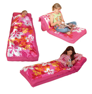 Funky Flowers sleeping bag and airbed in one! 3-in-1 bed, lounger and chai, inflates in less than 4 