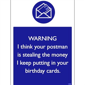 Unbranded Funny Birthday Card - Postman Stealing the Money