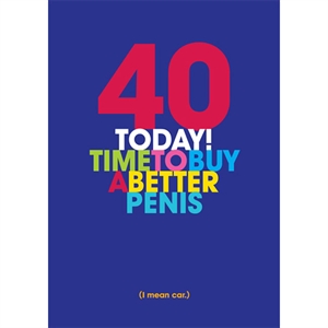 Unbranded Funny Birthday Cards - 40 Today!